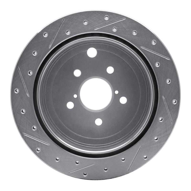 Scion FR-S Brake Rotor (1) - Rear Right - R1 Concepts - Drilled & Slotted - Silver - `10-`25